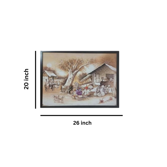 Village Scene Painting