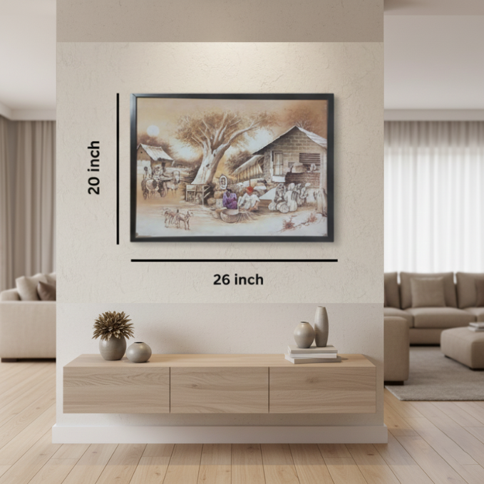 Village Scene Painting