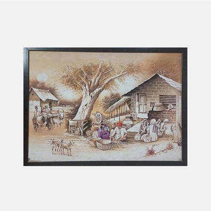 Village Scene Painting