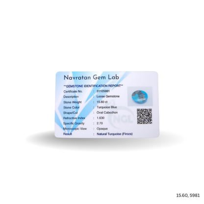 15.60 CARAT FIROZA (GRADE A)