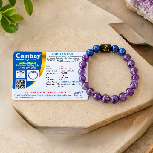 Aquarius Zodiac Crystal Bracelet