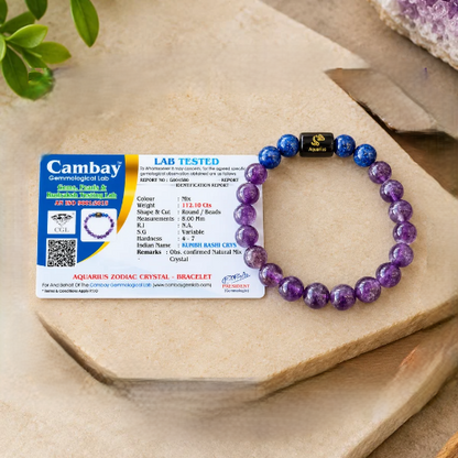 Aquarius Zodiac Crystal Bracelet