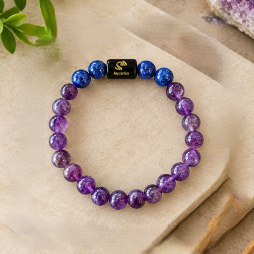 Aquarius Zodiac Crystal Bracelet