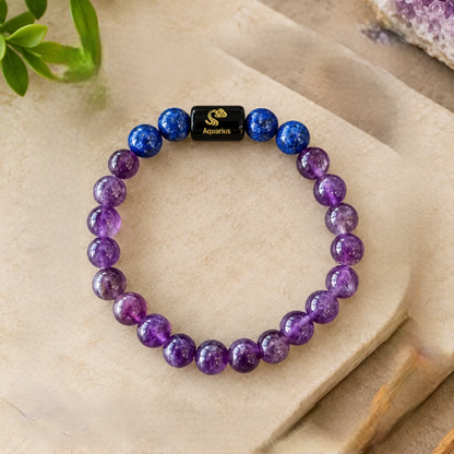 Aquarius Zodiac Crystal Bracelet