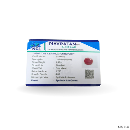 4.55 CARAT RUBY (GRADE B)