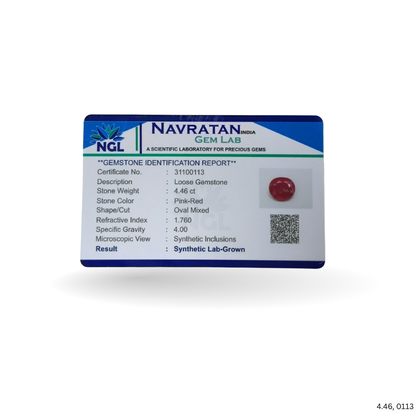 4.46 CARAT RUBY (GRADE B)