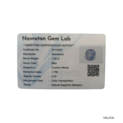7.65 CARAT NEELAM (GRADE A)