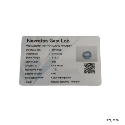 3.72 CARAT NEELAM (GRADE A)