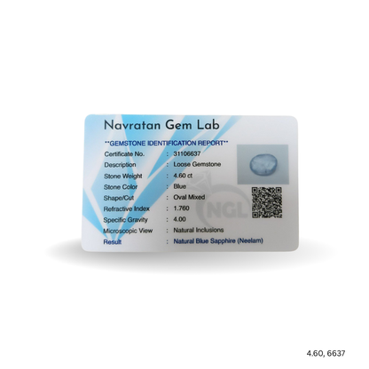 4.60 CARAT NEELAM (GRADE A)