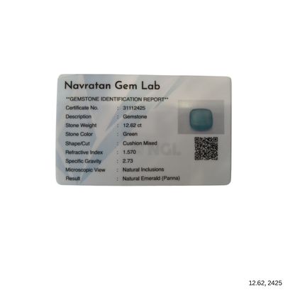 12.62 CARAT PANNA (GRADE A)