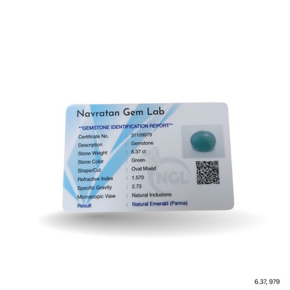 6.37 CARAT PANNA (GRADE A)