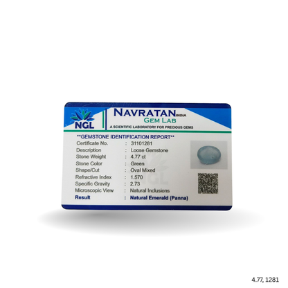 4.77 CARAT PANNA (GRADE A)