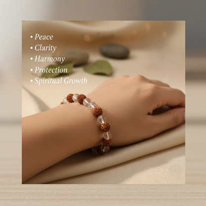Rudraksh and Crystal Bracelet