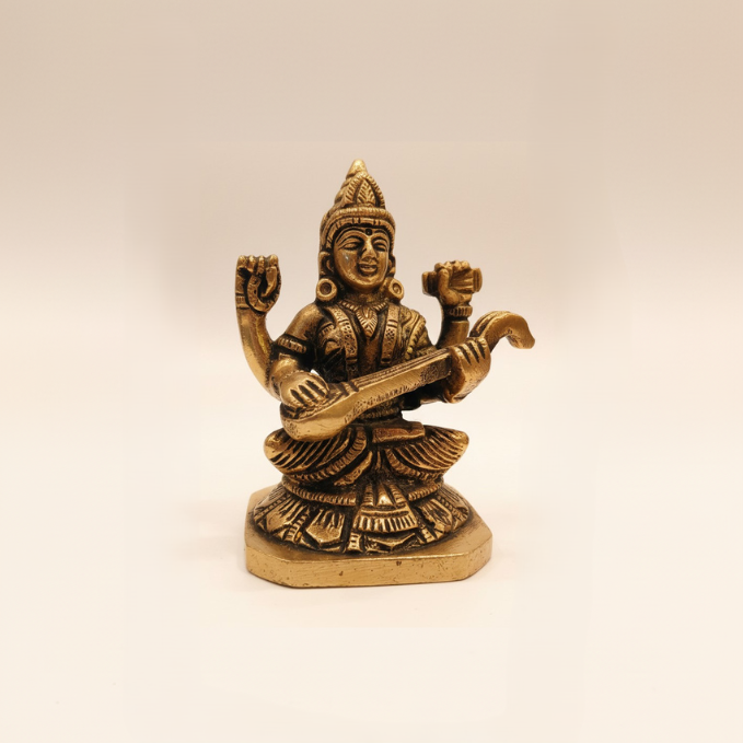 Brass Saraswati Small