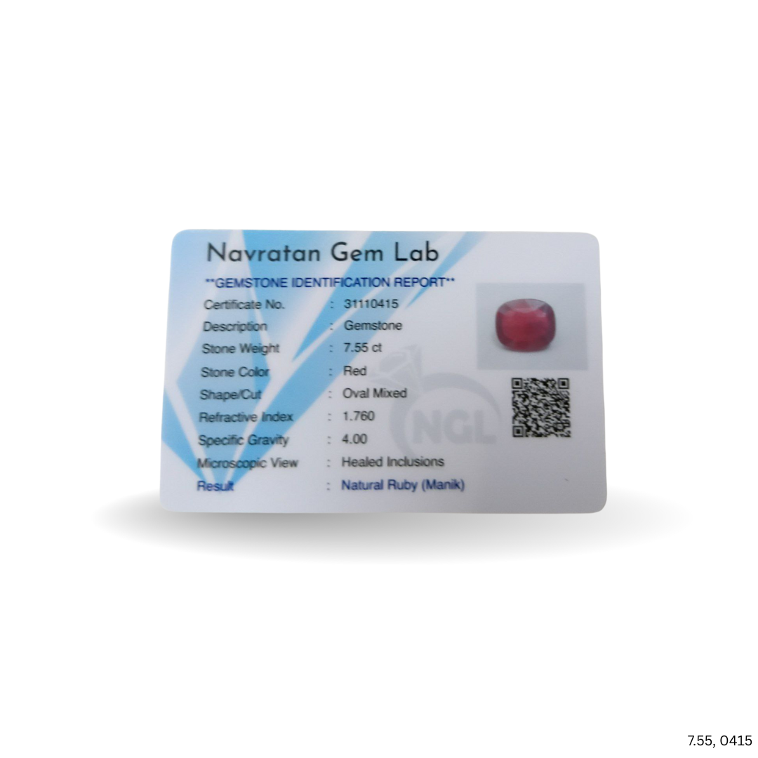 7.55 CARAT RUBY (GRADE A)