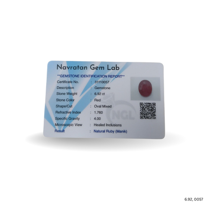 6.92 CARAT RUBY (GRADE A)