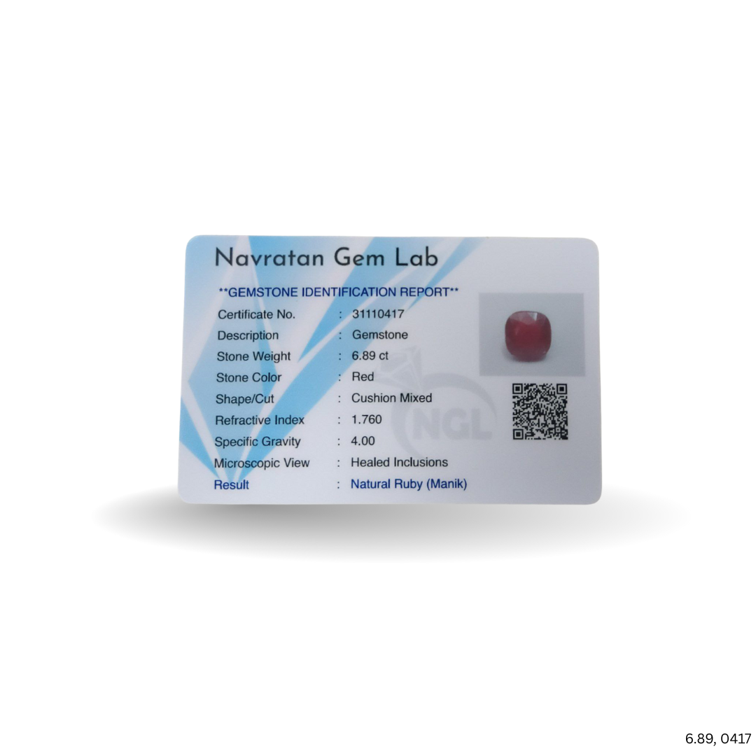 6.89 CARAT RUBY (GRADE A)