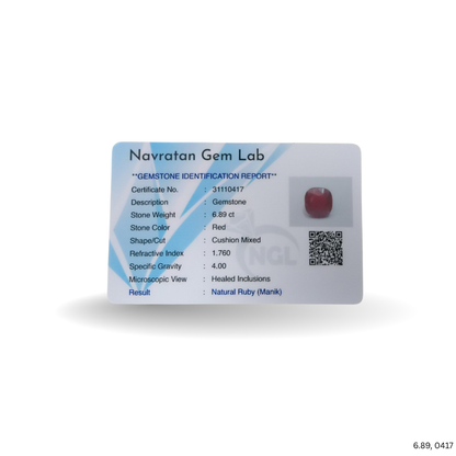 6.89 CARAT RUBY (GRADE A)