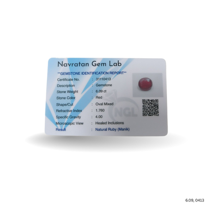 6.09 CARAT RUBY (GRADE A)