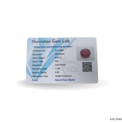 6.05 CARAT RUBY (GRADE A)
