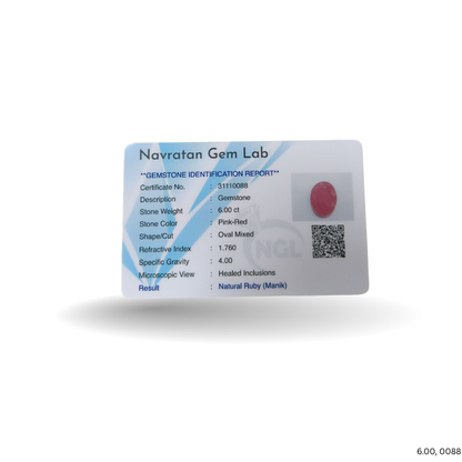 6.00 CARAT RUBY (GRADE A)