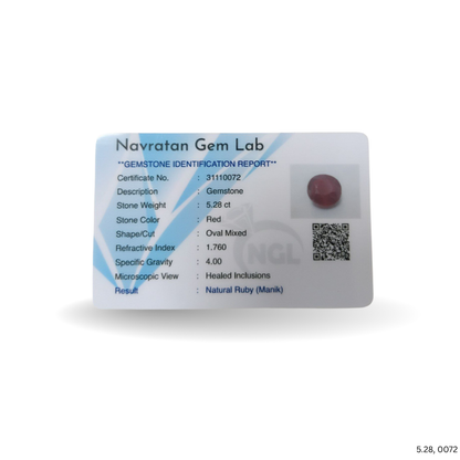 5.28 CARAT RUBY (GRADE A)