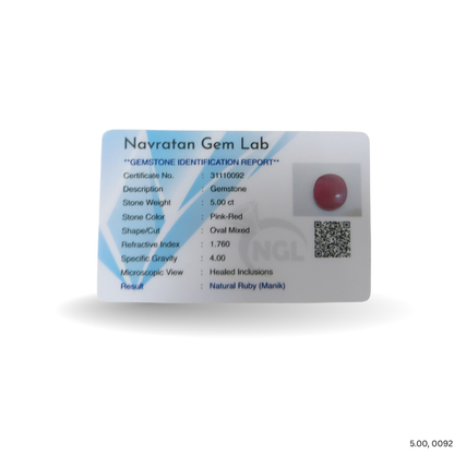 5.00 CARAT RUBY (GRADE A)