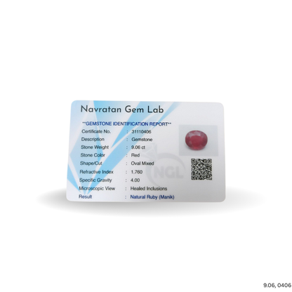 9.06 CARAT RUBY (GRADE A)