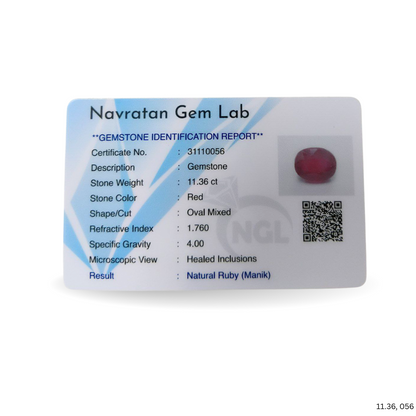 11.36 CARAT RUBY (GRADE A)