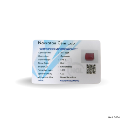 8.45 CARAT RUBY (GRADE A)